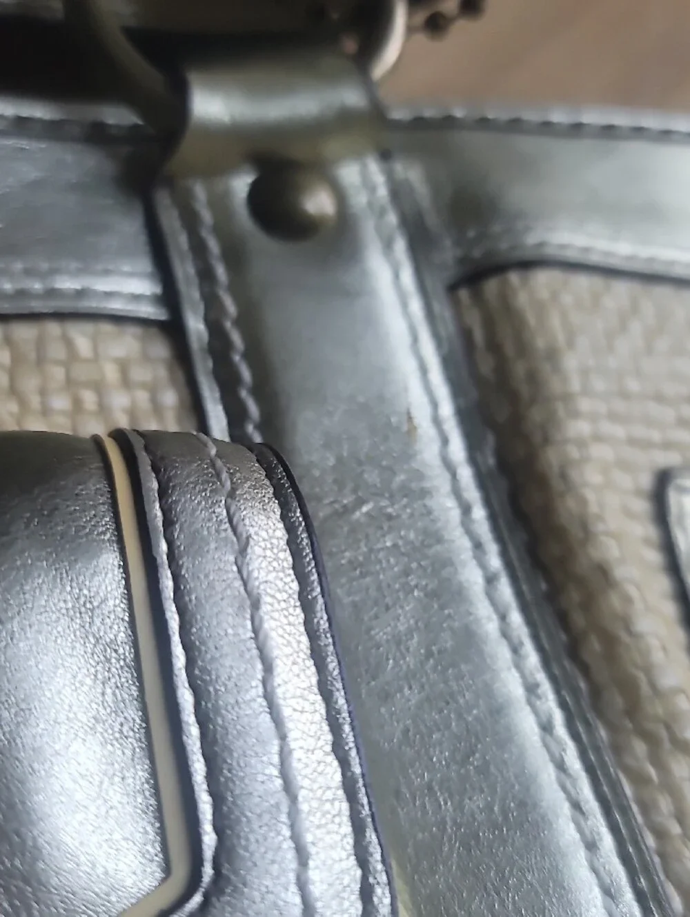Coach Straw Tote with Metallic Gold Trim Y2K Vintage